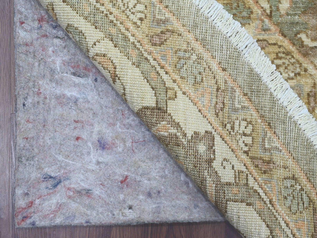 8'1" x 8'2" New Hand Knotted Green Wool Round Oriental Rug - MOA10221549