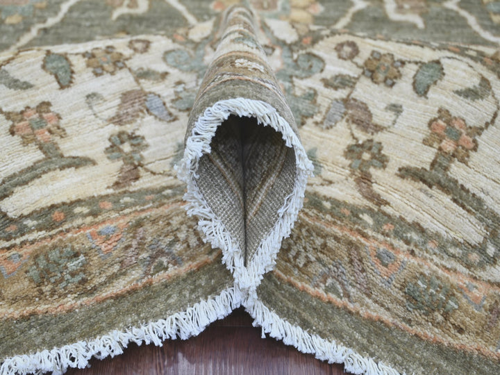 8'1" x 8'2" New Hand Knotted Green Wool Round Oriental Rug - MOA10221549