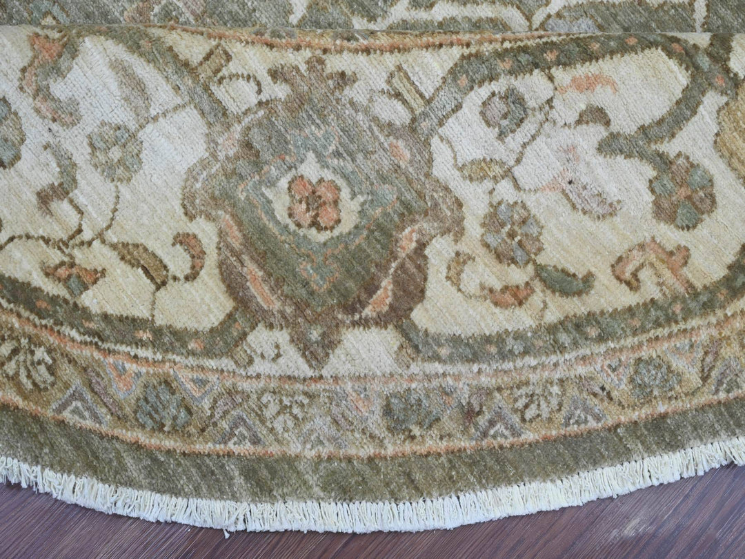 8'1" x 8'2" New Hand Knotted Green Wool Round Oriental Rug - MOA10221549