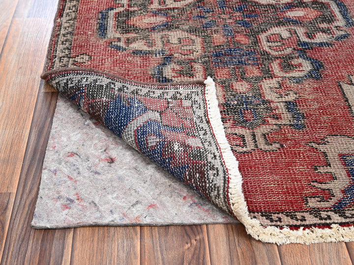 2'6" x 8'6" Vintage Hand Knotted Red Wool Runner Oriental Rug - MOA1022154