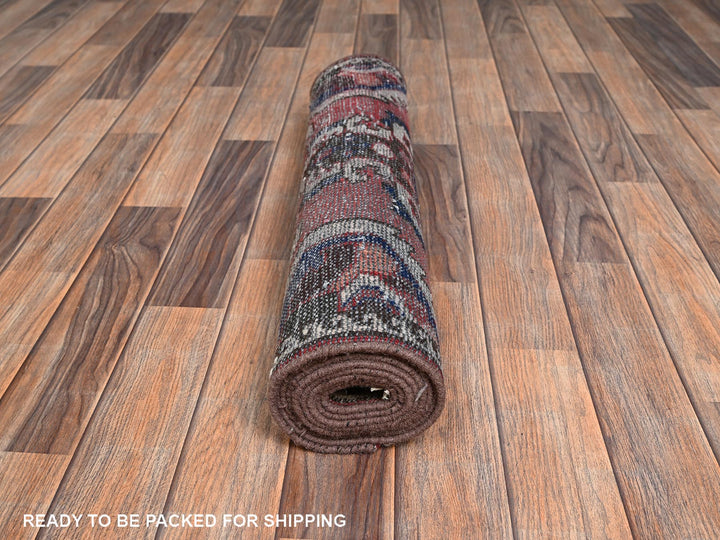 2'6" x 8'6" Vintage Hand Knotted Red Wool Runner Oriental Rug - MOA1022154