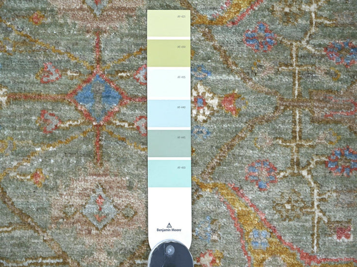 6'1" x 6'2" New Hand Knotted Green Wool Round Oriental Rug - MOA10221551