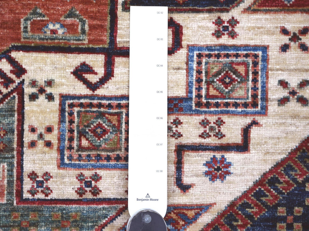 5'11" x 9'1" New Hand Knotted Ivory Wool Rectangle Oriental Rug - MOA10221552