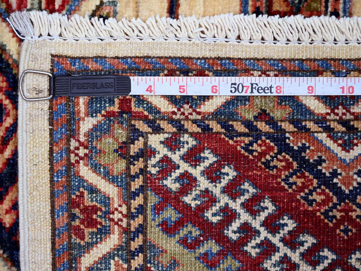 5'11" x 9'1" New Hand Knotted Ivory Wool Rectangle Oriental Rug - MOA10221552