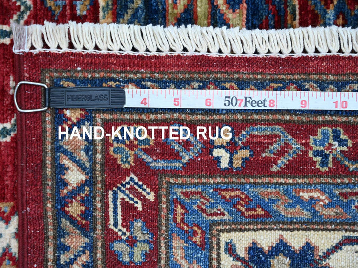 5'11" x 9'4" New Hand Knotted Red Wool Rectangle Oriental Rug - MOA10221553