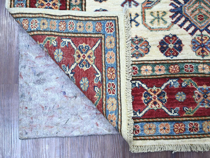 4'2" x 5'10" New Hand Knotted Ivory Wool Rectangle Oriental Rug - MOA10221554