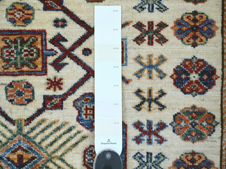 4'2" x 5'10" New Hand Knotted Ivory Wool Rectangle Oriental Rug - MOA10221554