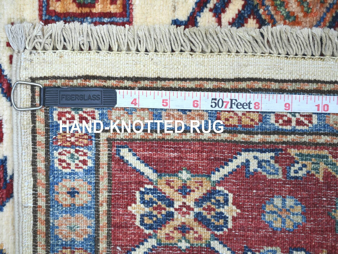 4'2" x 5'10" New Hand Knotted Ivory Wool Rectangle Oriental Rug - MOA10221554