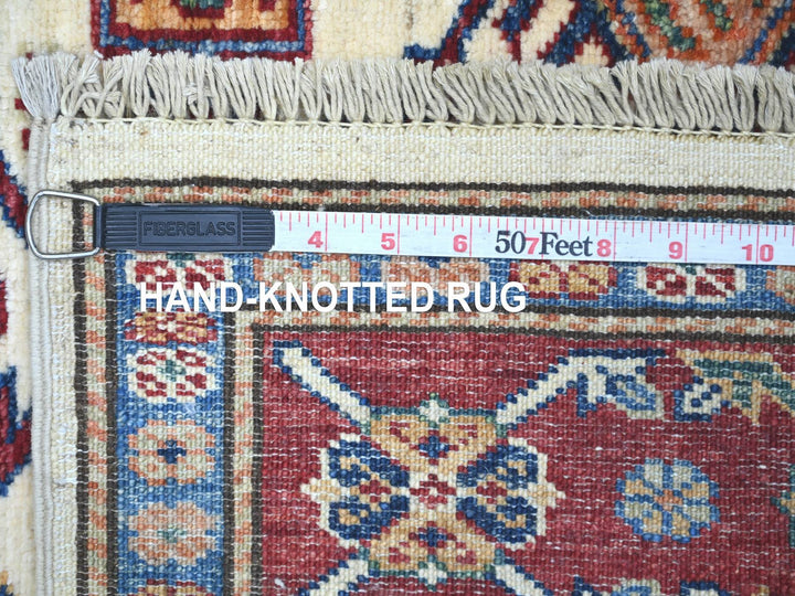 4'2" x 5'10" New Hand Knotted Ivory Wool Rectangle Oriental Rug - MOA10221554