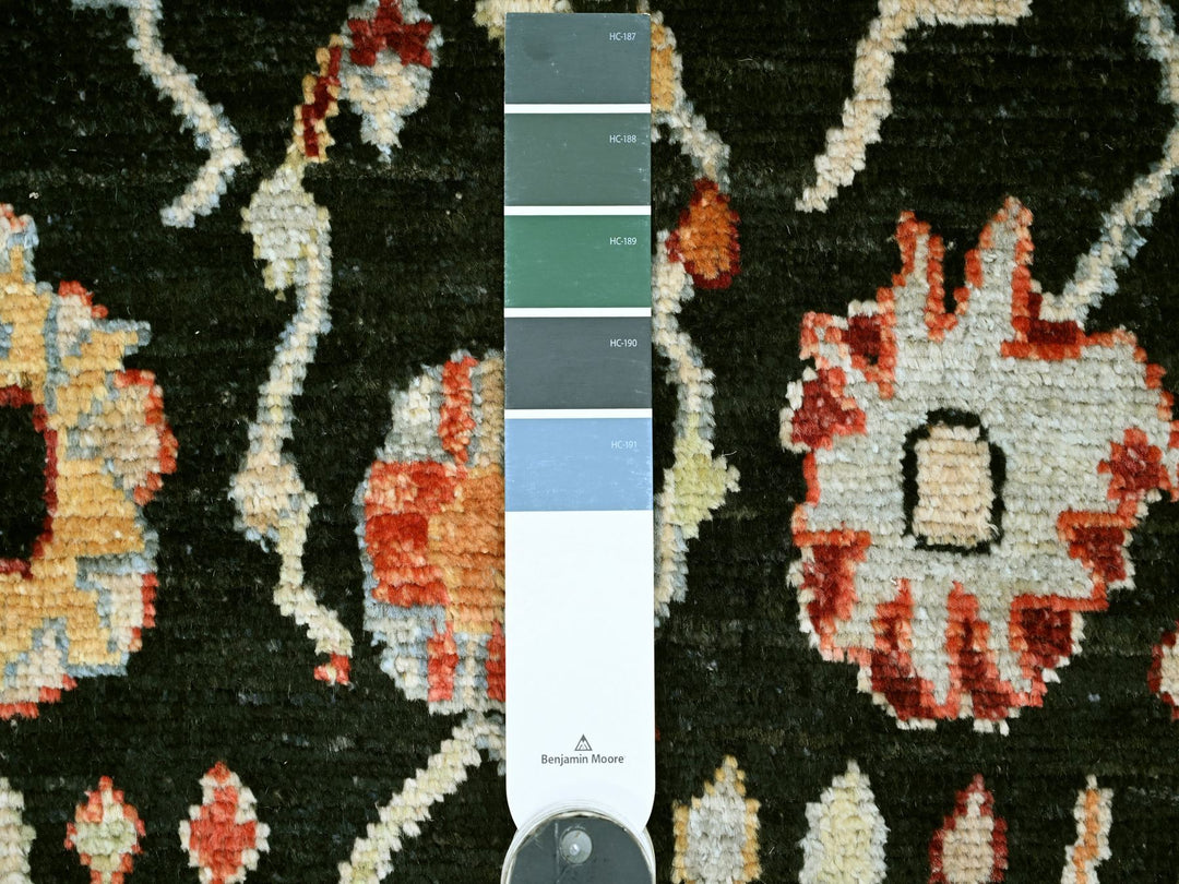 3'2" x 5'0" New Hand Knotted Black Wool Rectangle Oriental Rug - MOA10221556