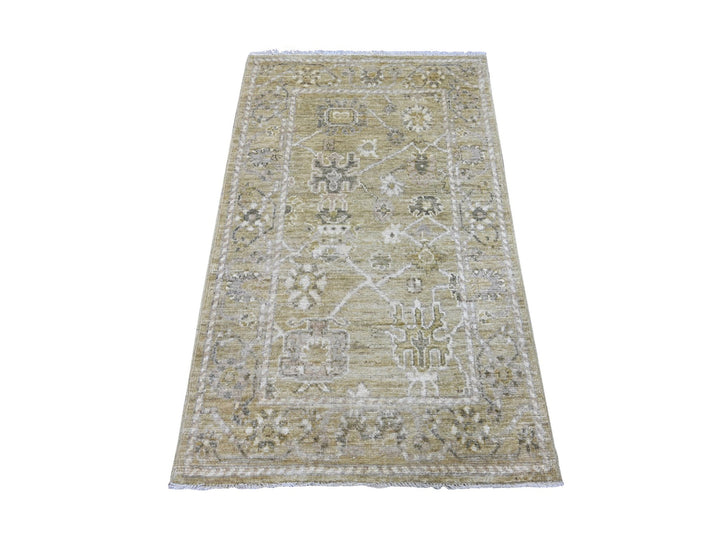 3'0" x 4'10" New Hand Knotted Green Wool Rectangle Oriental Rug - MOA10221558