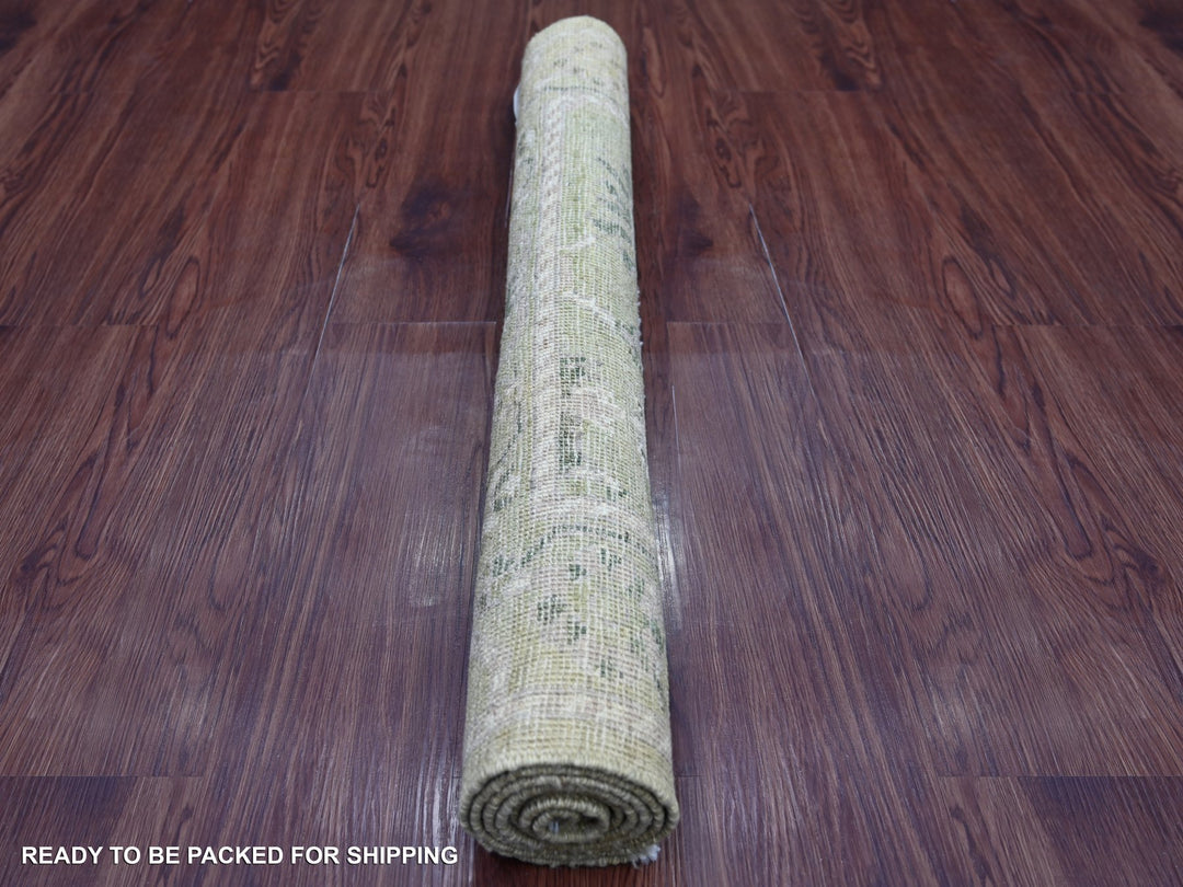 3'0" x 4'10" New Hand Knotted Green Wool Rectangle Oriental Rug - MOA10221558