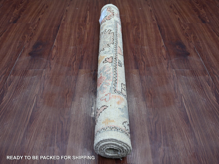 3'0" x 4'9" New Hand Knotted Ivory Wool Rectangle Oriental Rug - MOA10221559