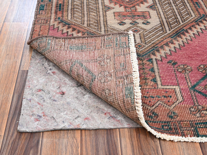 2'4" x 9'11" Vintage Hand Knotted Pink Wool Runner Oriental Rug - MOA1022155