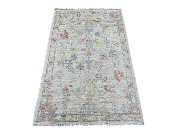 3'0" x 4'11" New Hand Knotted Grey Wool Rectangle Oriental Rug - MOA10221562