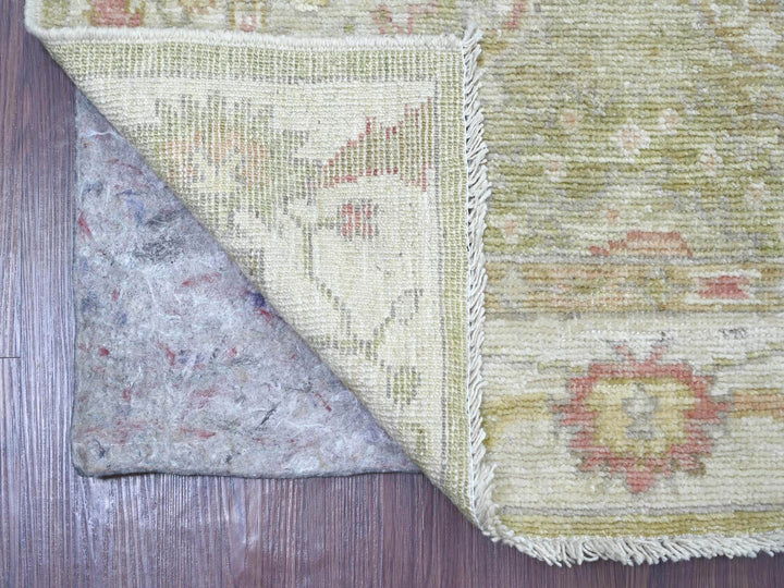 3'0" x 5'1" New Hand Knotted Green Wool Rectangle Oriental Rug - MOA10221563
