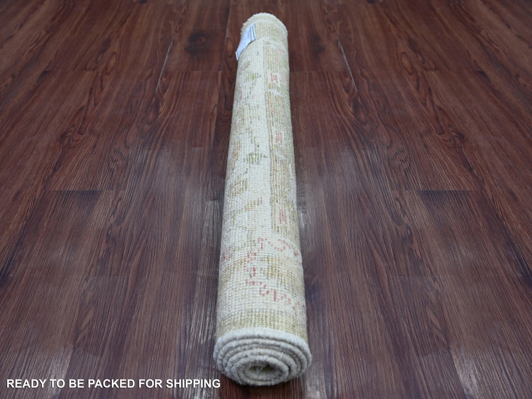 3'0" x 5'1" New Hand Knotted Green Wool Rectangle Oriental Rug - MOA10221563