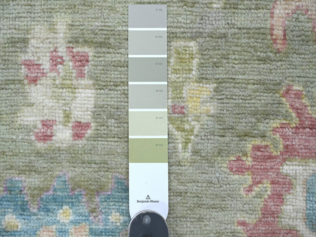 3'3" x 4'11" New Hand Knotted Green Wool Rectangle Oriental Rug - MOA10221564