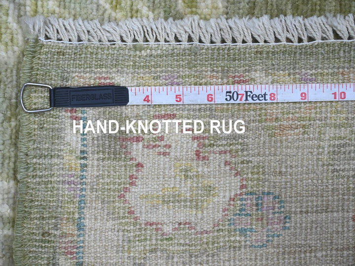 3'3" x 4'11" New Hand Knotted Green Wool Rectangle Oriental Rug - MOA10221564