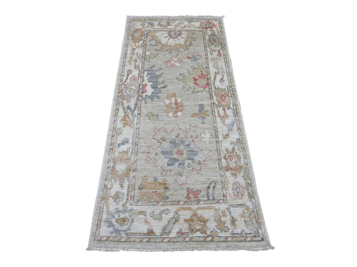 2'8" x 5'11" New Hand Knotted Grey Wool Runner Oriental Rug - MOA10221567