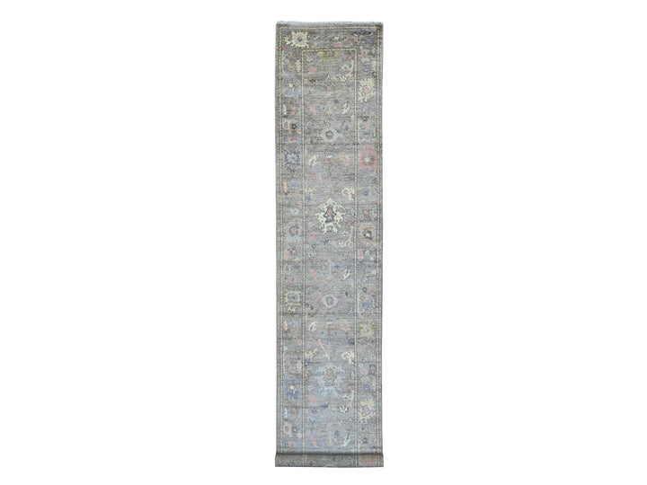 2'9" x 15'7" New Hand Knotted Brown Wool Runner Oriental Rug - MOA10221568