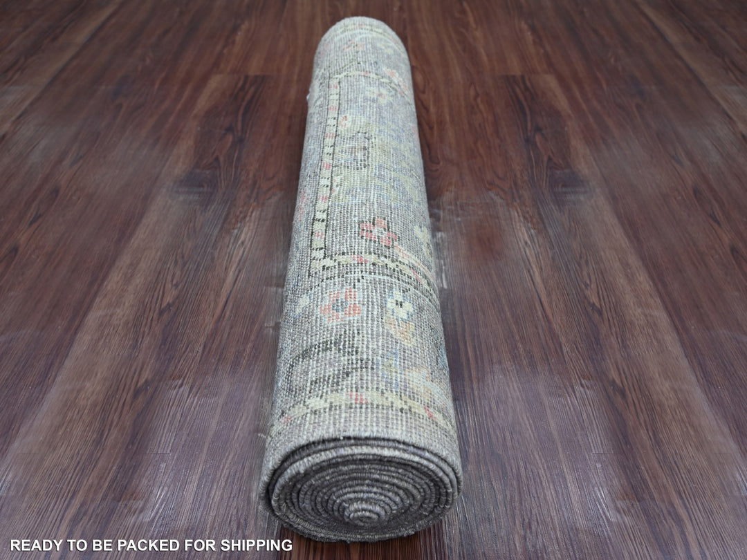 2'9" x 15'7" New Hand Knotted Brown Wool Runner Oriental Rug - MOA10221568