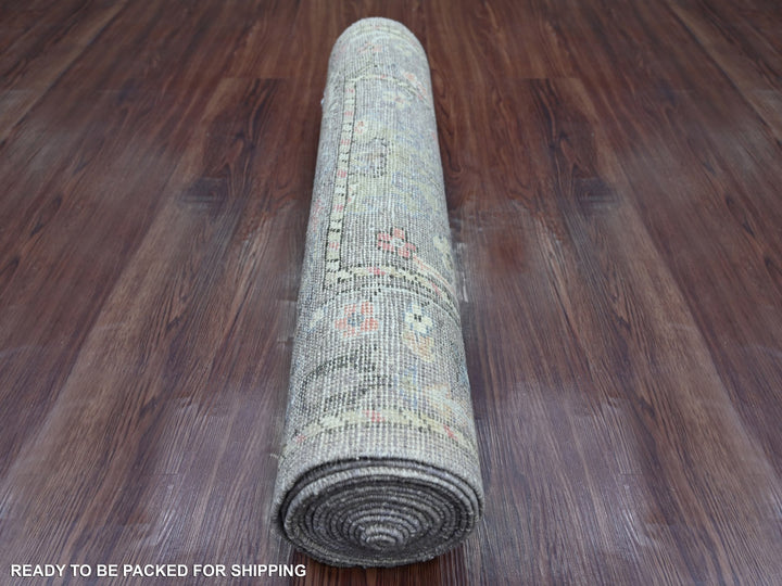 2'9" x 15'7" New Hand Knotted Brown Wool Runner Oriental Rug - MOA10221568