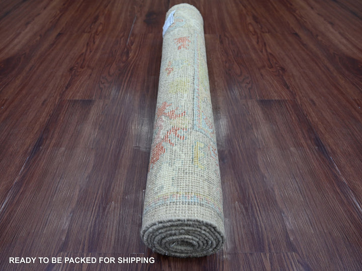 2'9" x 7'10" New Hand Knotted Grey Wool Runner Oriental Rug - MOA10221571