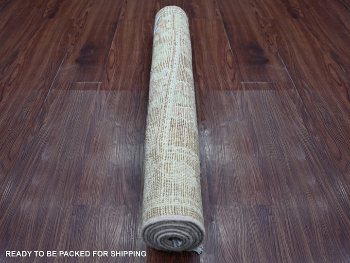 2'10" x 5'11" New Hand Knotted Brown Wool Runner Oriental Rug - MOA10221572
