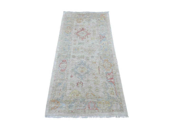 2'10" x 6'0" New Hand Knotted Grey Wool Runner Oriental Rug - MOA10221573