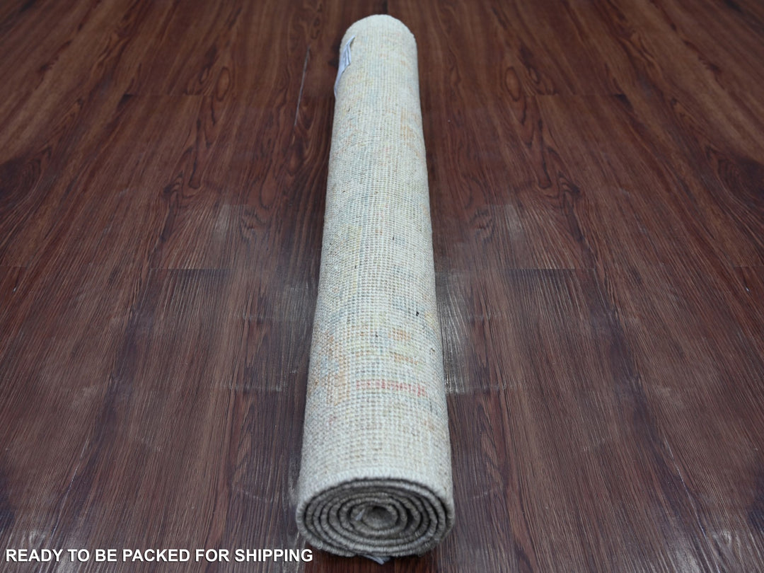 2'10" x 6'0" New Hand Knotted Grey Wool Runner Oriental Rug - MOA10221573