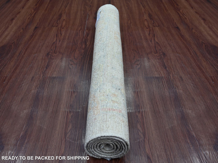 2'10" x 6'0" New Hand Knotted Grey Wool Runner Oriental Rug - MOA10221573