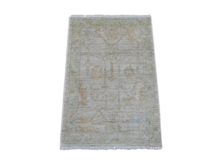 2'0" x 3'0" New Hand Knotted Grey Wool Rectangle Oriental Rug - MOA10221574