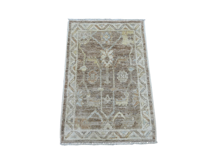 2'1" x 3'1" New Hand Knotted Brown Wool Rectangle Oriental Rug - MOA10221575