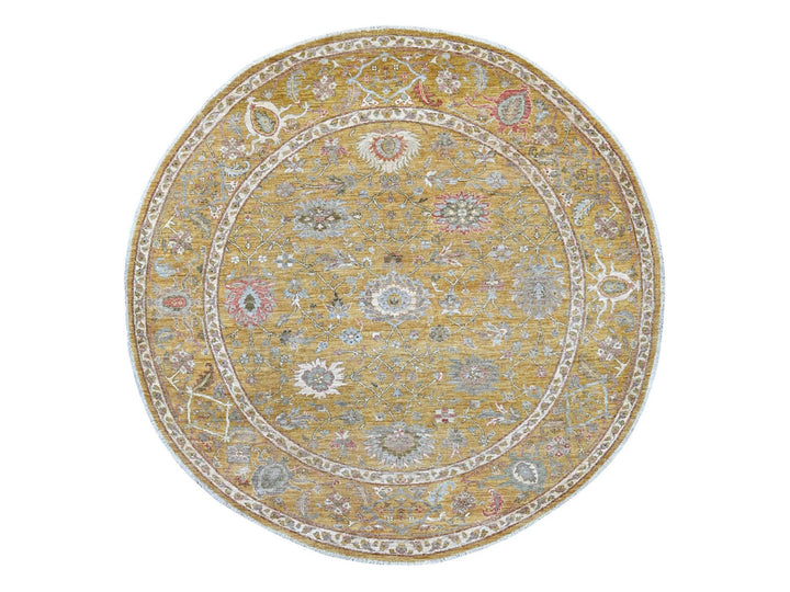 7'11" x 8'2" New Hand Knotted Brown Wool Round Oriental Rug - MOA10221576