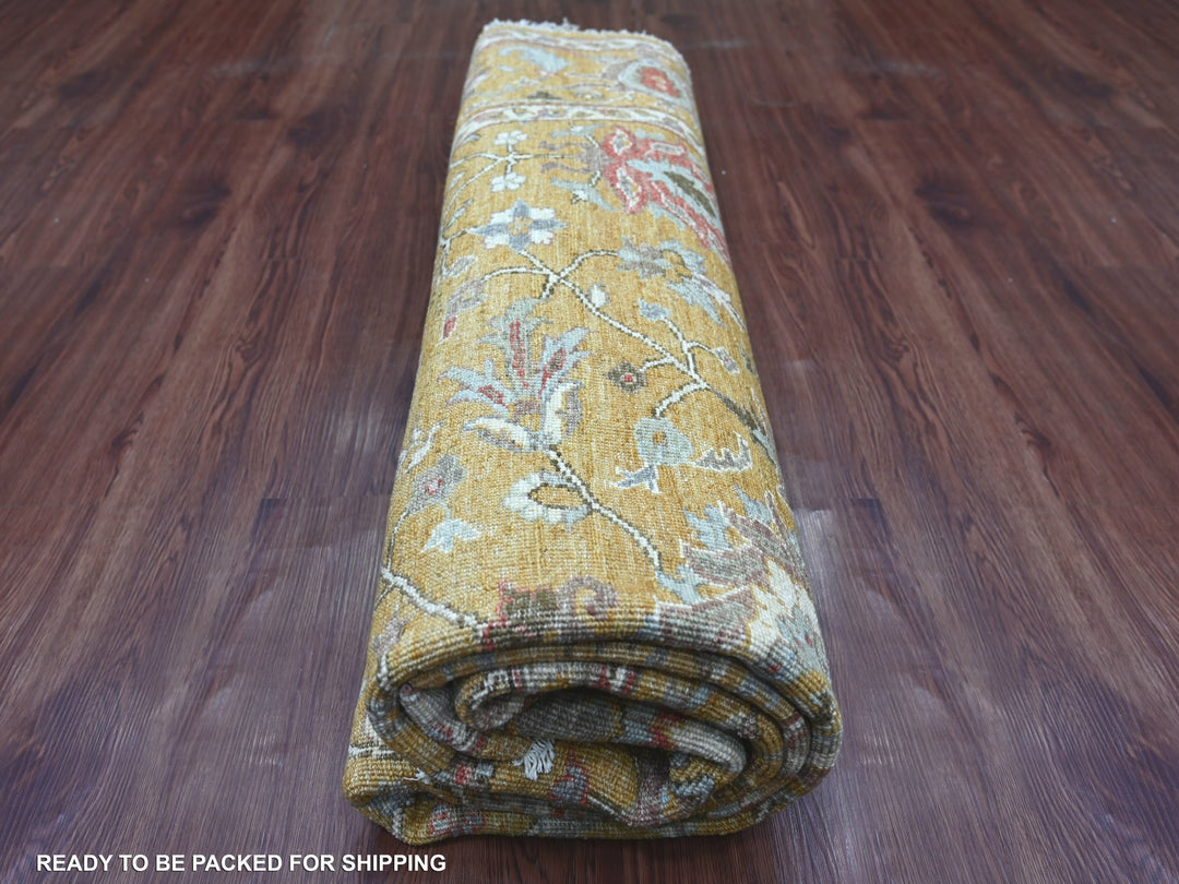 7'11" x 8'2" New Hand Knotted Brown Wool Round Oriental Rug - MOA10221576