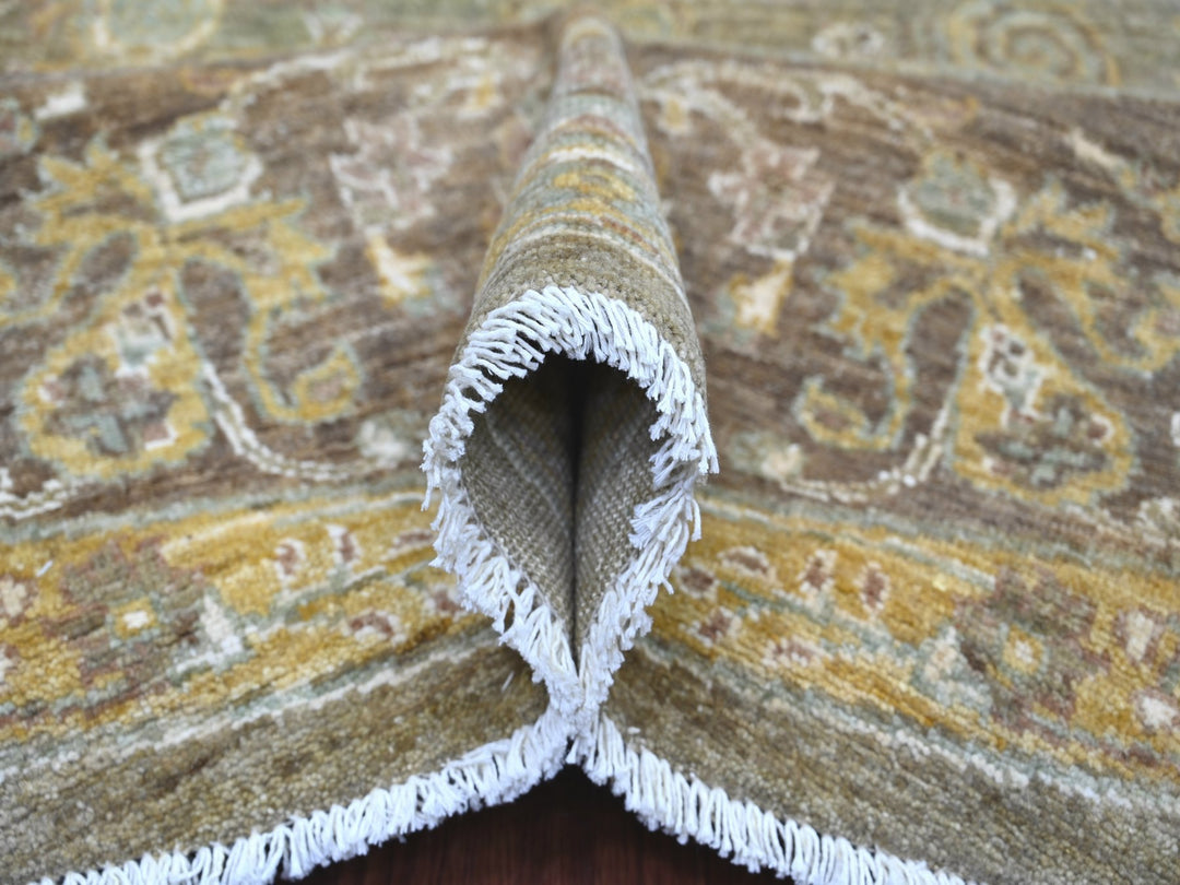 8'1" x 8'1" New Hand Knotted Grey Wool Round Oriental Rug - MOA10221577