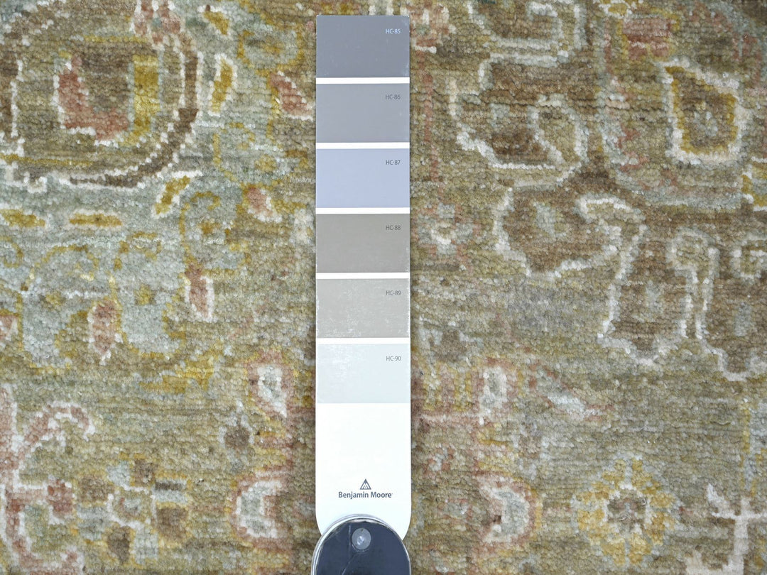 8'1" x 8'1" New Hand Knotted Grey Wool Round Oriental Rug - MOA10221577