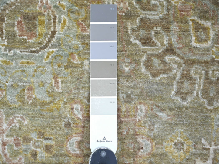 8'1" x 8'1" New Hand Knotted Grey Wool Round Oriental Rug - MOA10221577