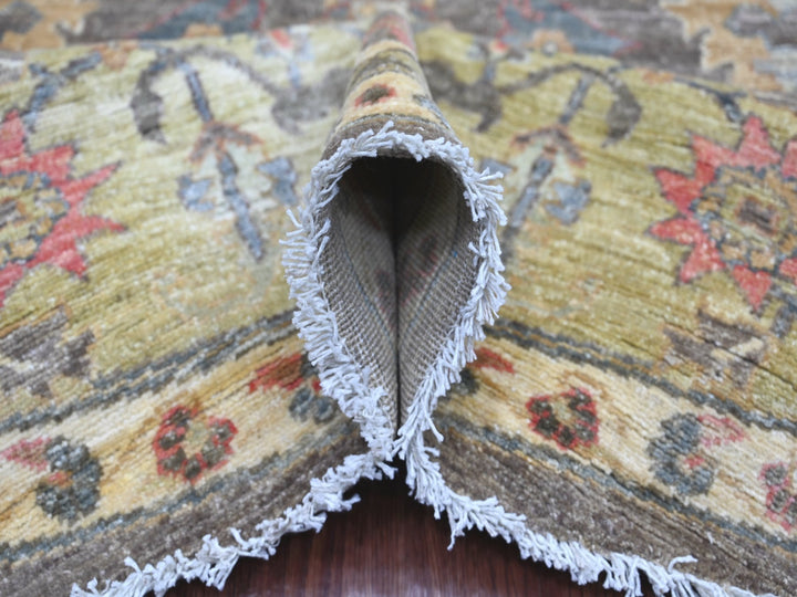 7'10" x 7'10" New Hand Knotted Grey Wool Round Oriental Rug - MOA10221578