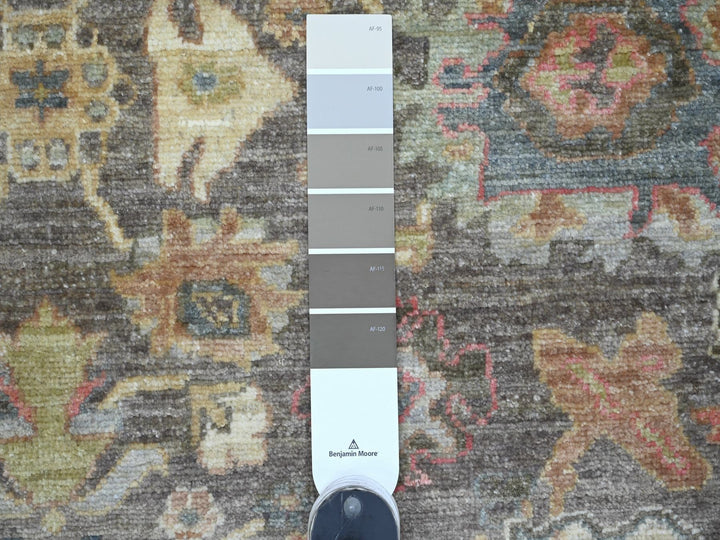 7'10" x 7'10" New Hand Knotted Grey Wool Round Oriental Rug - MOA10221578