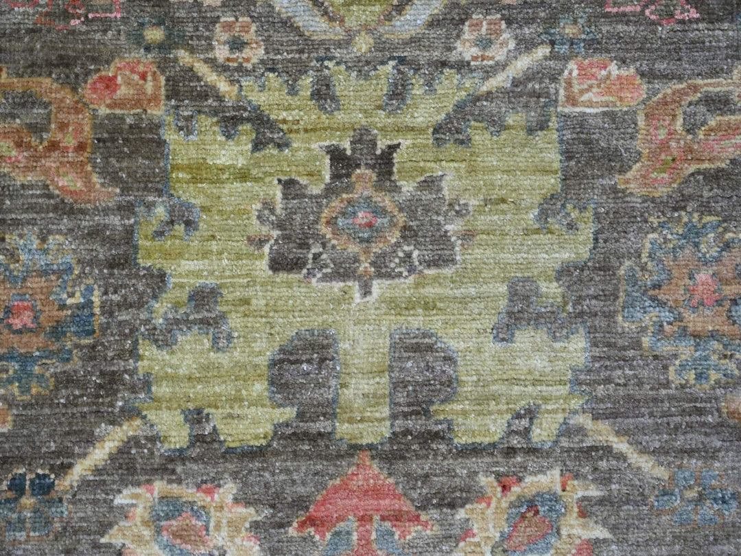 7'10" x 7'10" New Hand Knotted Grey Wool Round Oriental Rug - MOA10221578