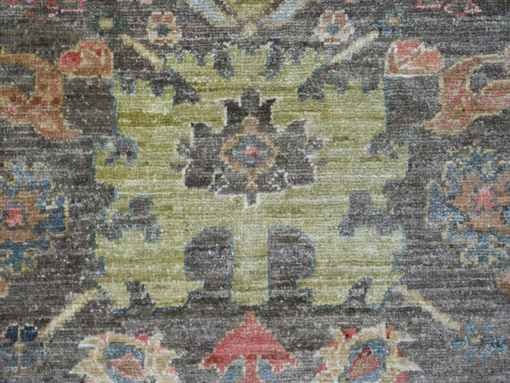 7'10" x 7'10" New Hand Knotted Grey Wool Round Oriental Rug - MOA10221578