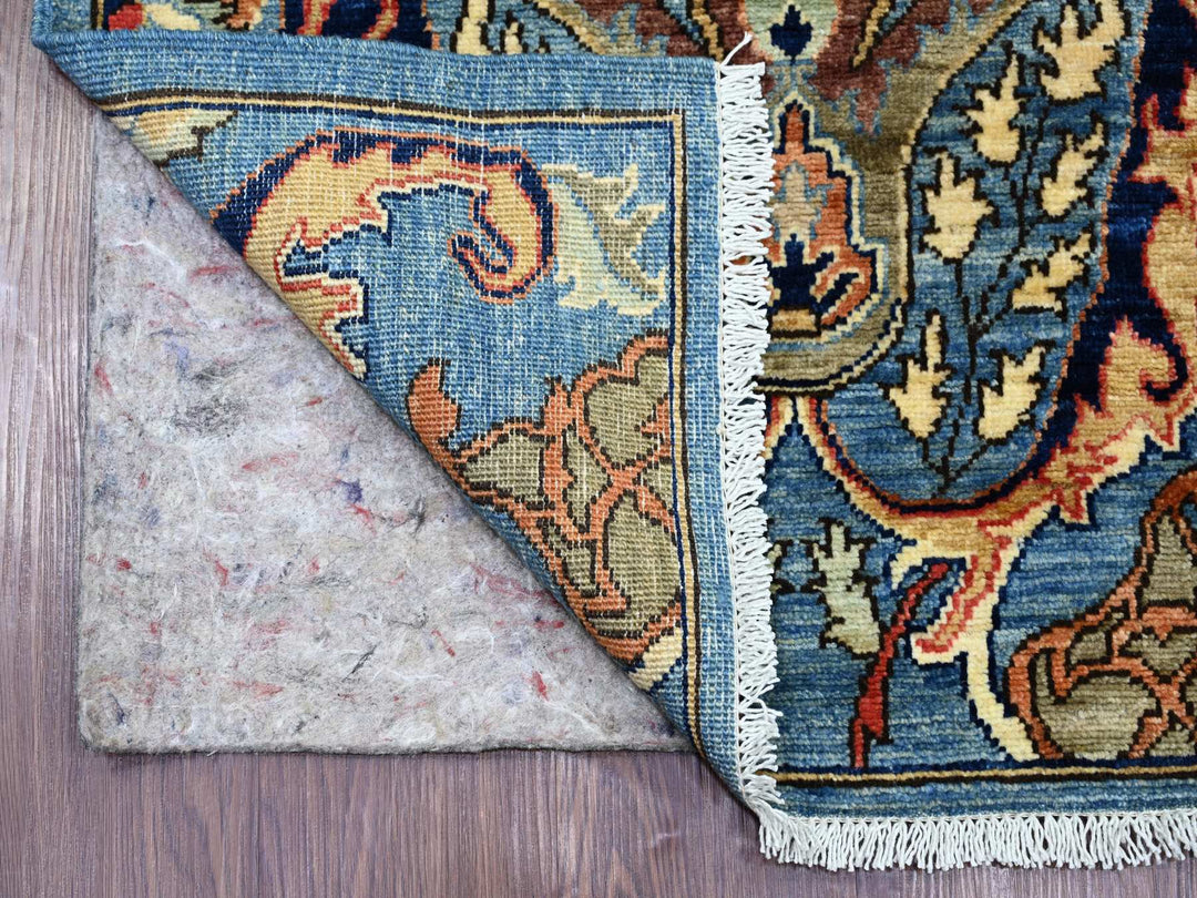 2'7" x 9'10" New Hand Knotted Blue Wool Runner Oriental Rug - MOA10221579