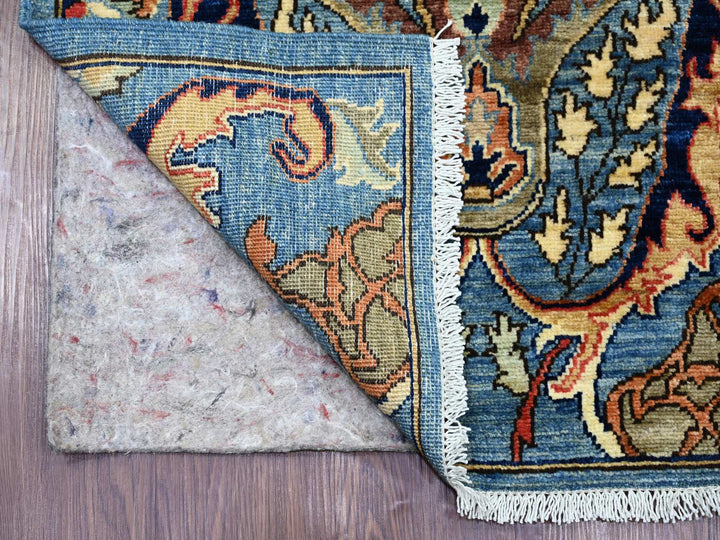 2'7" x 9'10" New Hand Knotted Blue Wool Runner Oriental Rug - MOA10221579