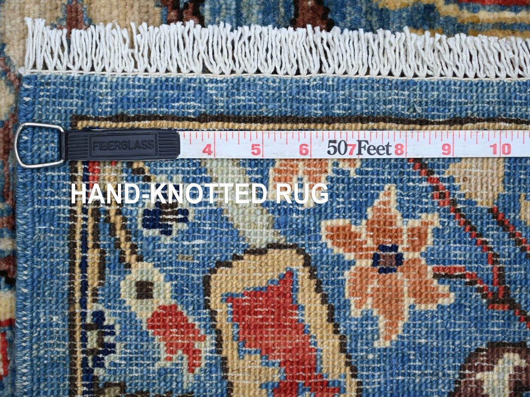 2'7" x 9'10" New Hand Knotted Blue Wool Runner Oriental Rug - MOA10221579