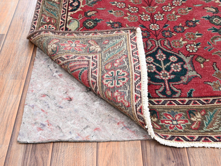 2'7" x 12'5" Vintage Hand Knotted Red Wool Runner Oriental Rug - MOA1022157