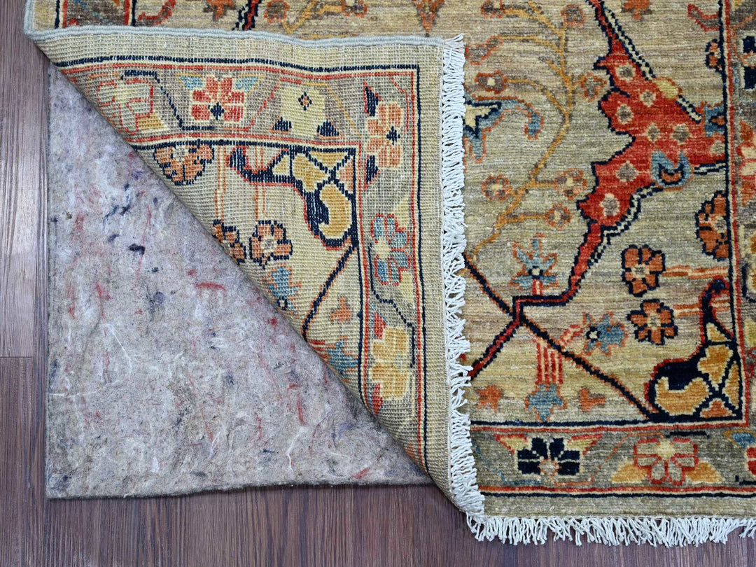 2'7" x 11'7" New Hand Knotted Grey Wool Runner Oriental Rug - MOA10221581