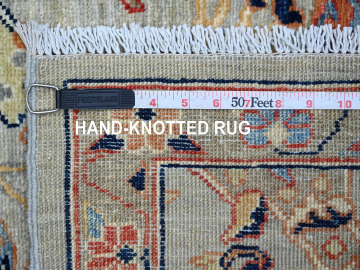 2'7" x 11'7" New Hand Knotted Grey Wool Runner Oriental Rug - MOA10221581