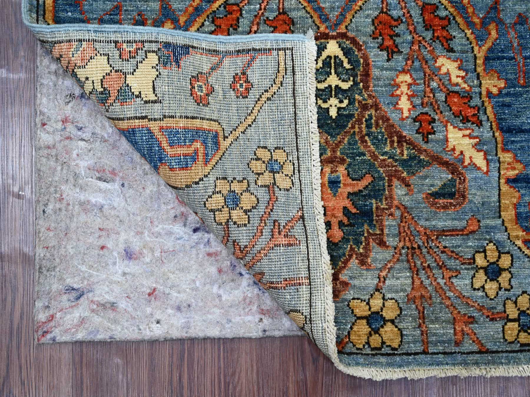 2'8" x 9'11" New Hand Knotted Blue Wool Runner Oriental Rug - MOA10221582